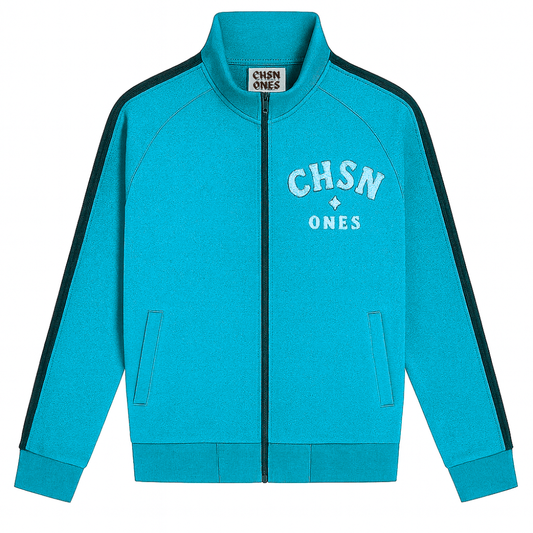 Blue zip knit