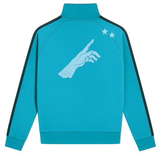 Blue zip knit
