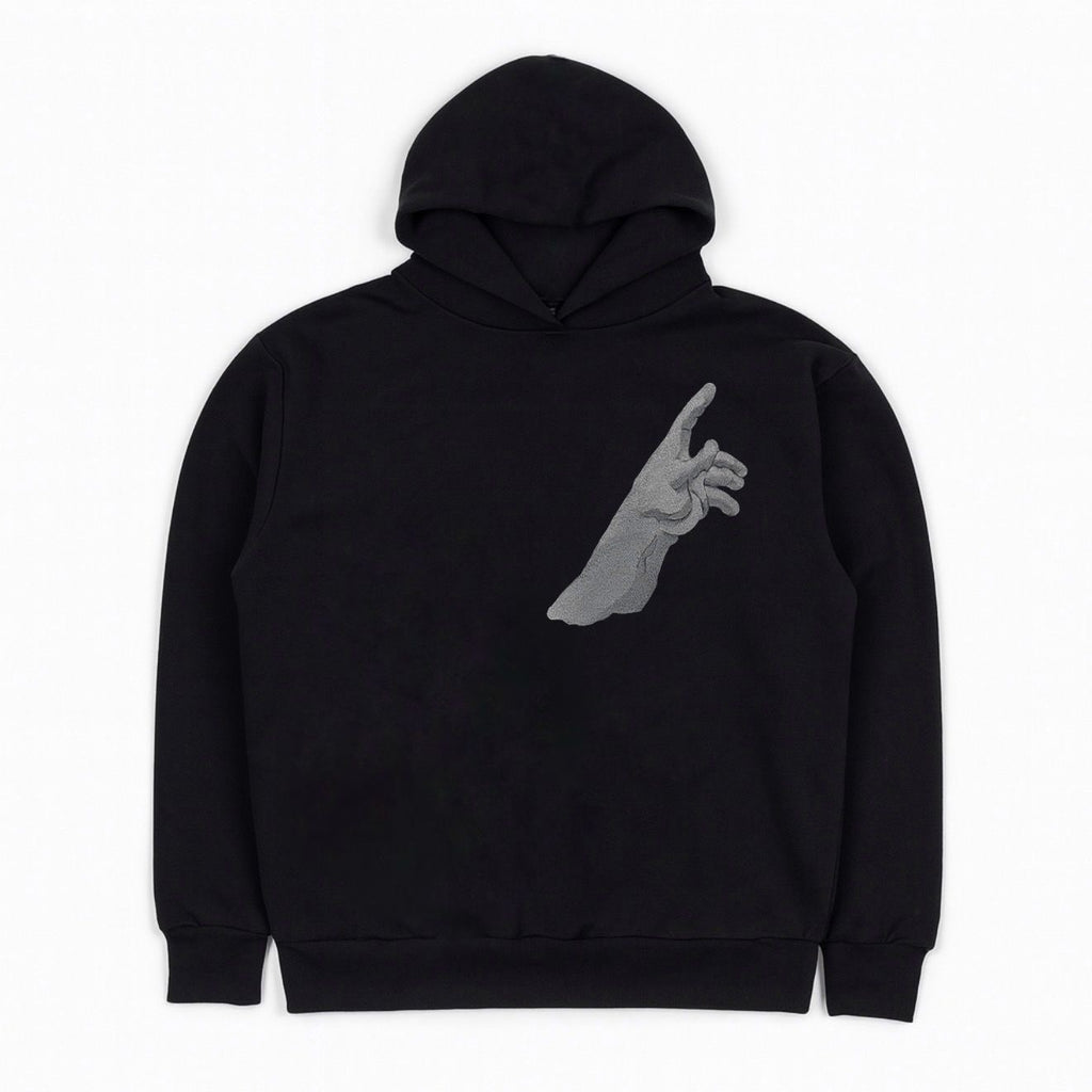 Dark Grey Embroidered Hoodie