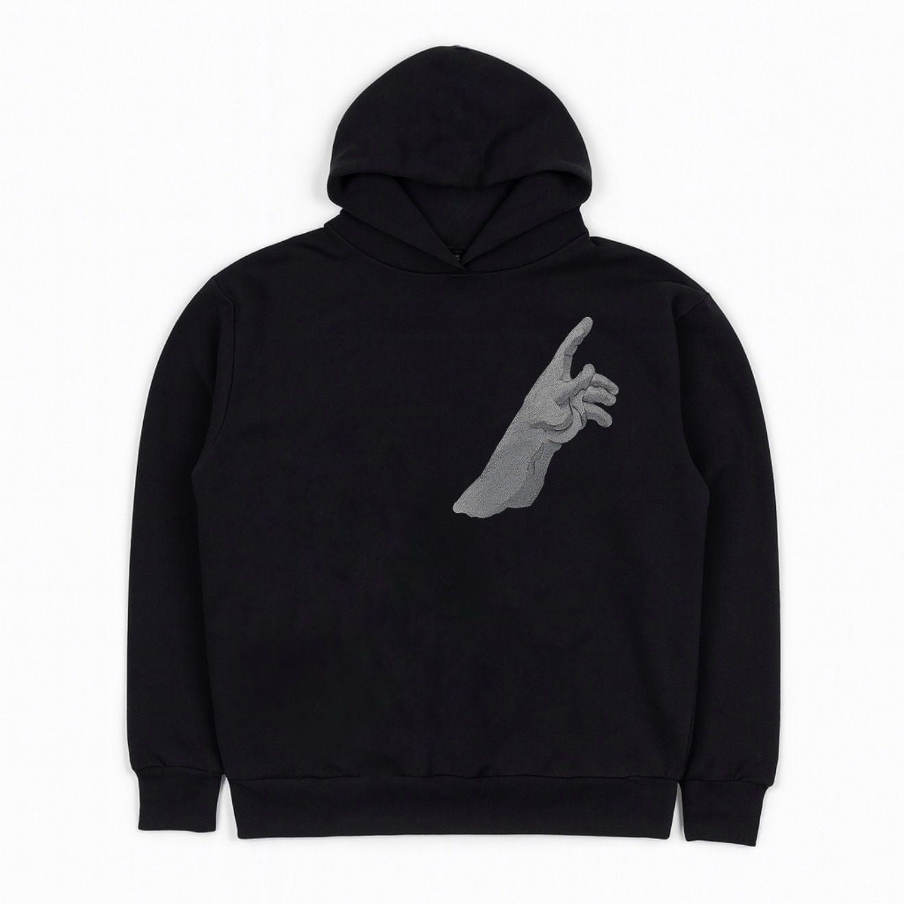 Dark Grey Embroidered Hoodie