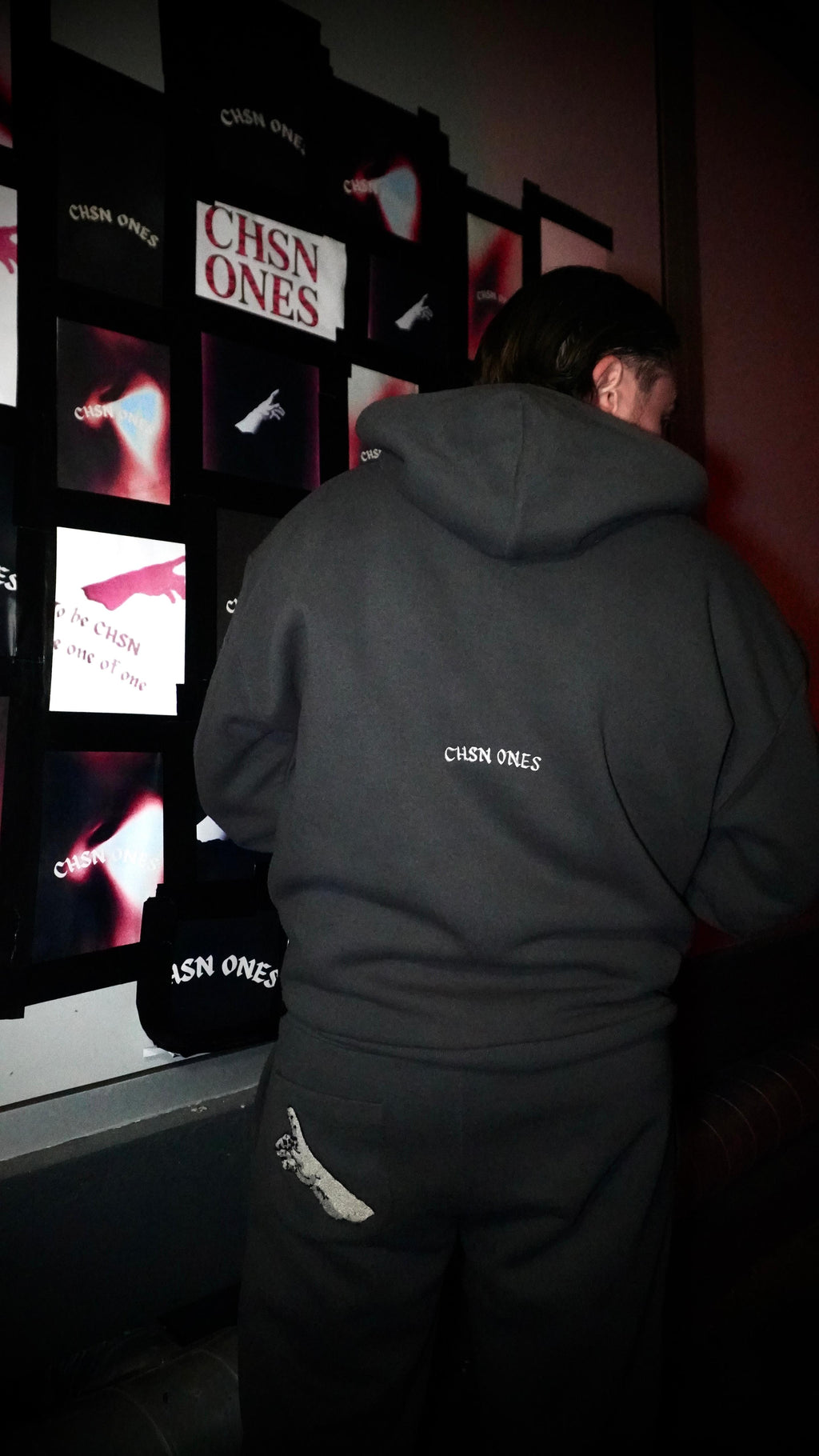 Dark Grey Embroidered Tracksuit Pants