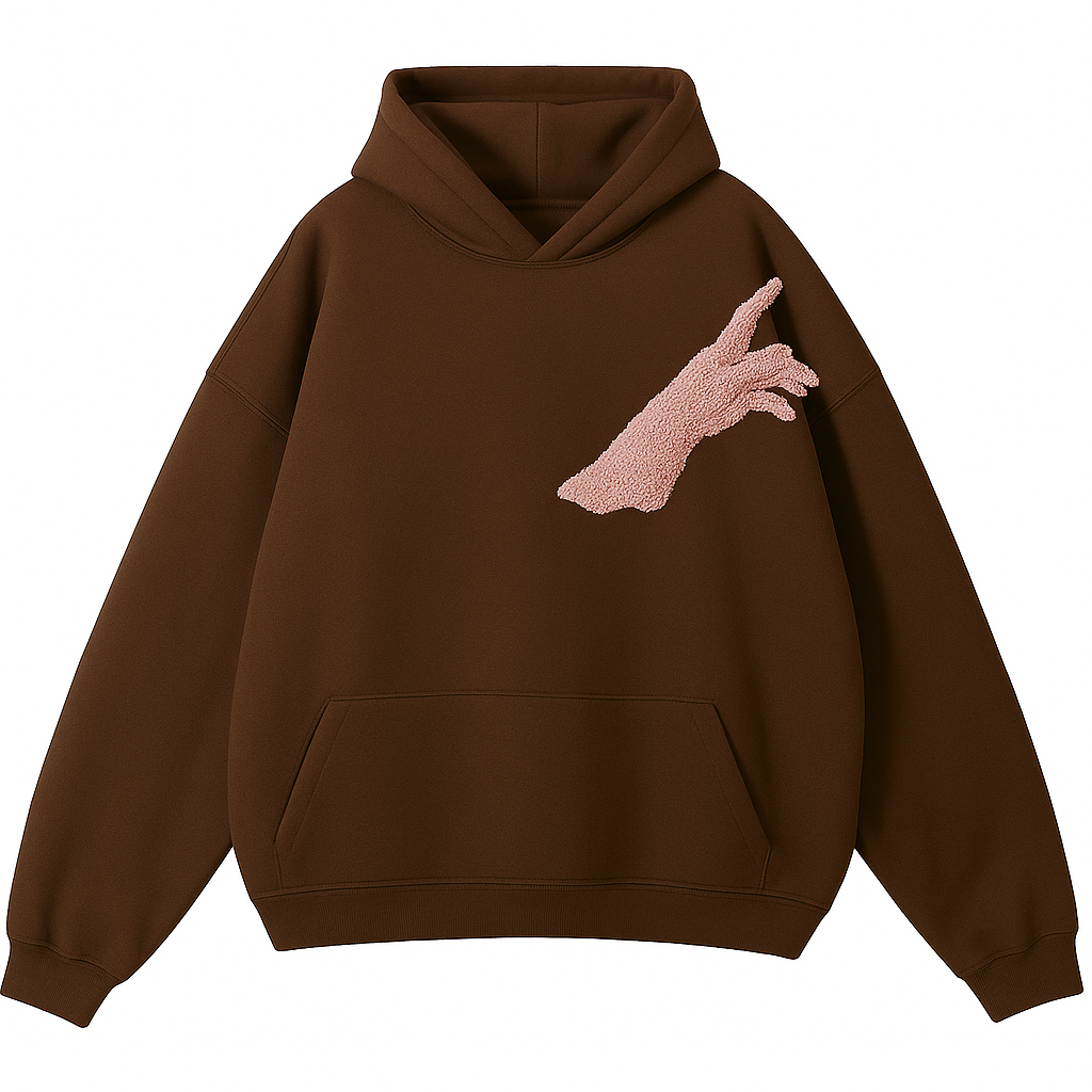 Chocolate brown embroidered hoodie